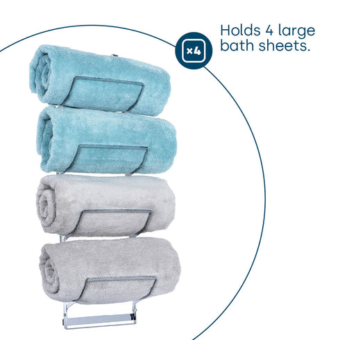 Over Door Towel Holder Rack - Chrome